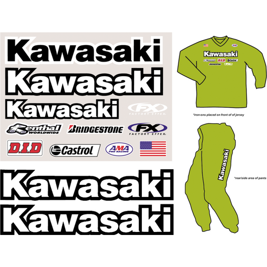 Factory Effex Iron-On Kawasaki Gear Kit