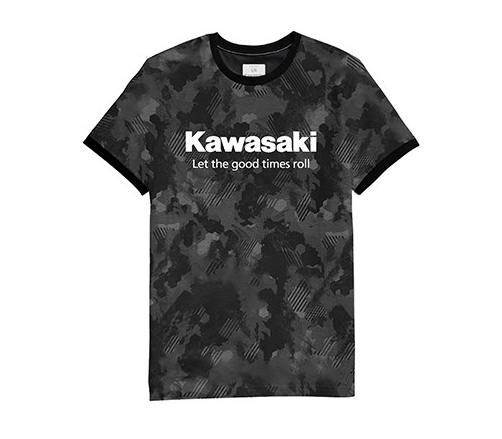 Kawasaki Let The Good Times Roll Camo Ringer T-Shirt