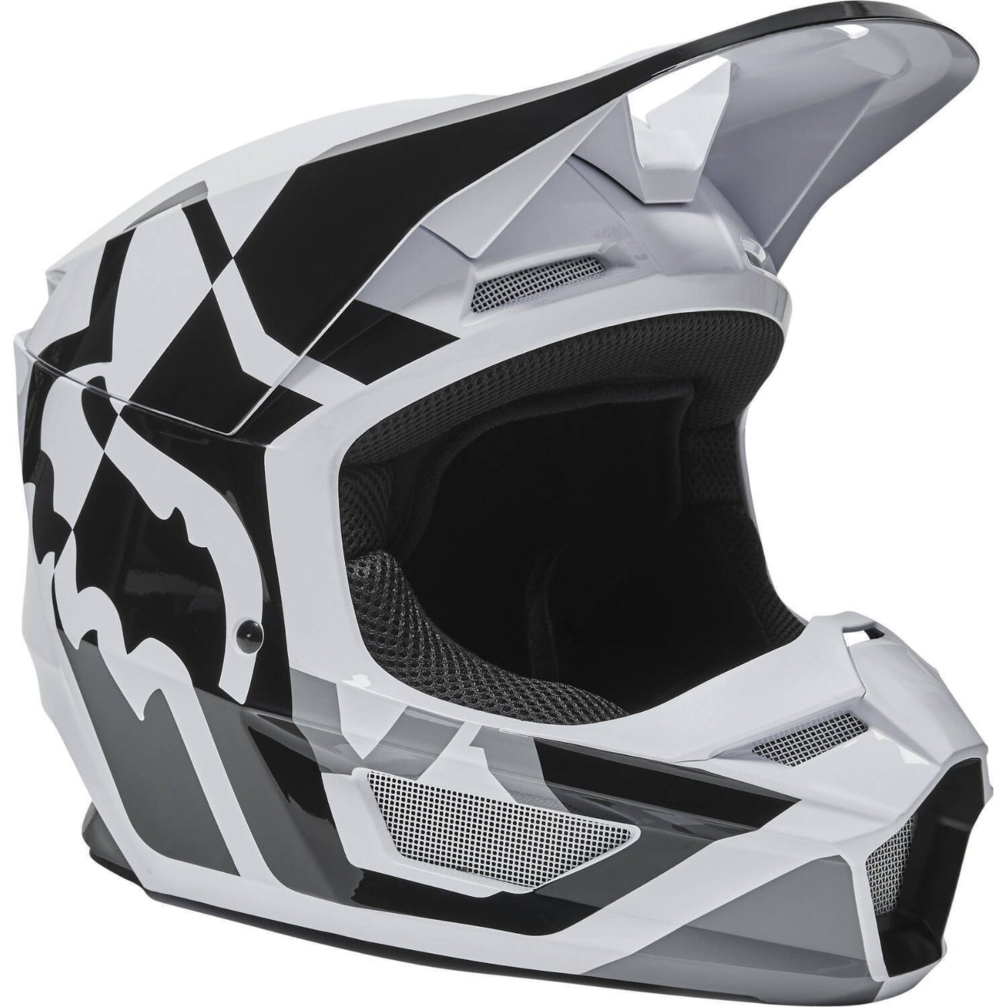 Fox Racing Youth V1 Lux Helmet Black/White - Ottawa Goodtime Centre 