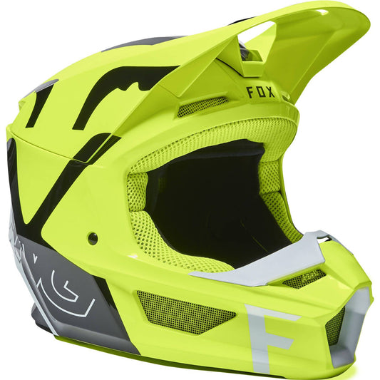 Fox Racing V1 Skew Helmet Hi-Viz Yellow - Ottawa Goodtime Centre 